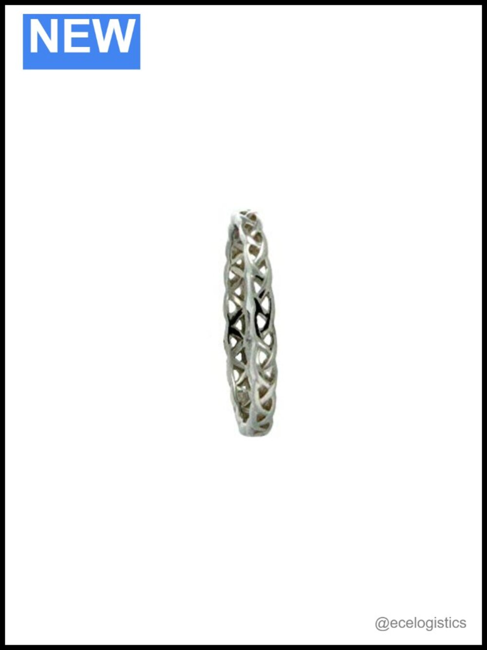 Silver Weave Knot Ring Size 6